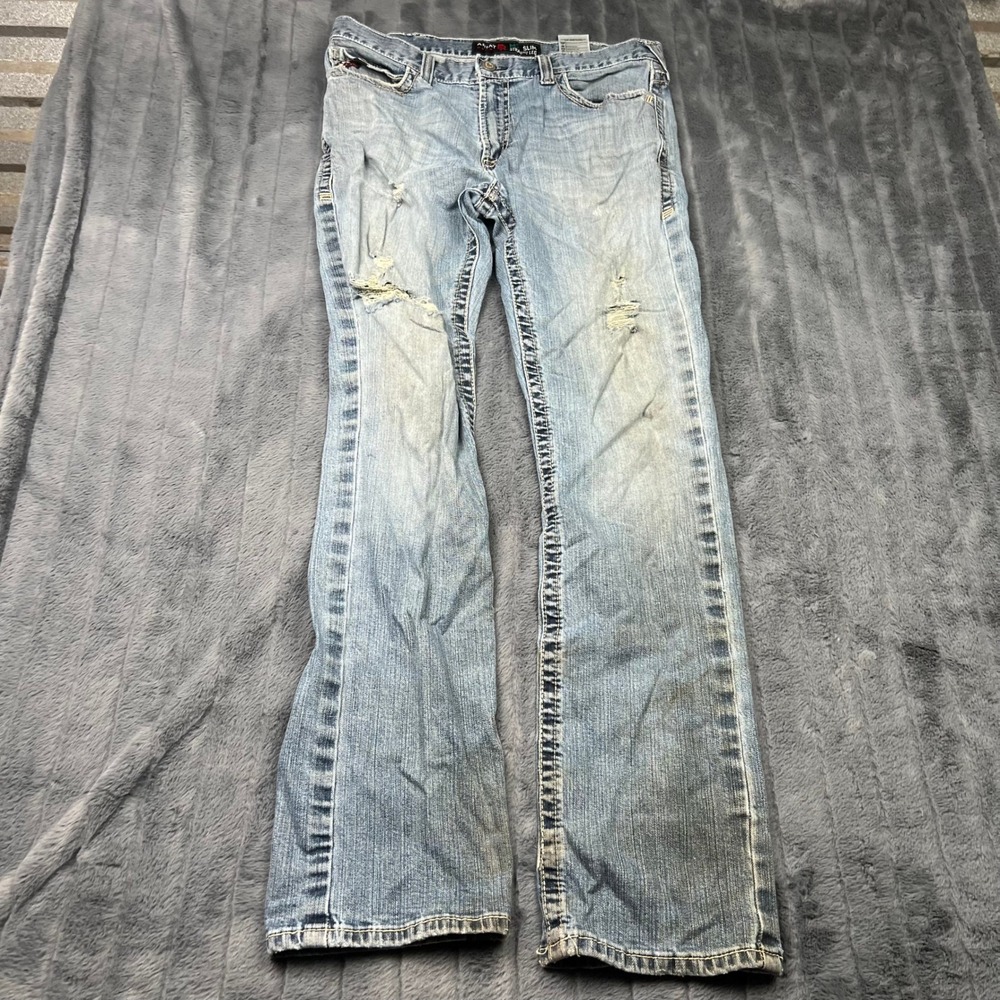 Ariat M7 Slim Straight Leg FR Jeans Mens 36x36 Light Wash Flame Resistant Denim